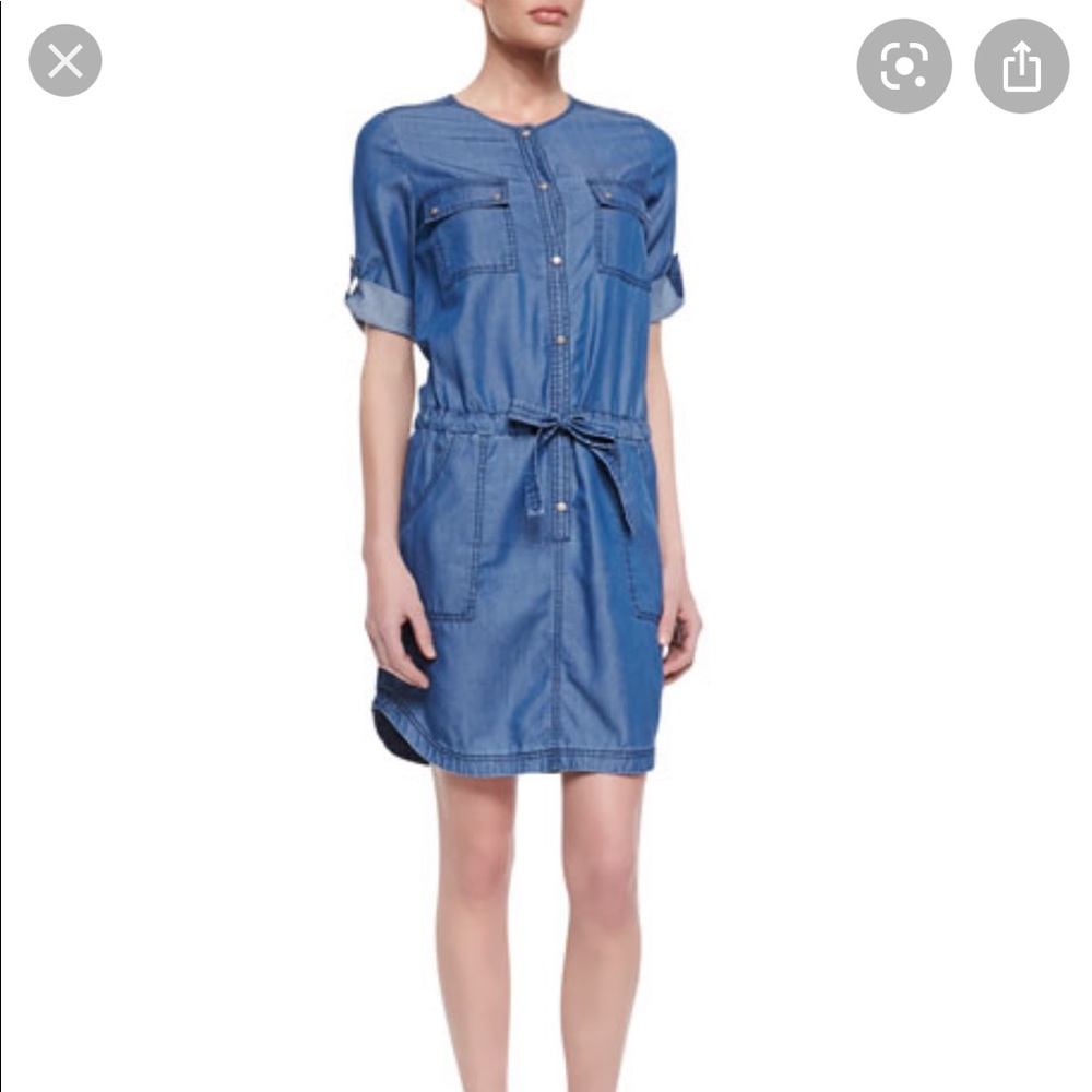 Trina Turk Lyocell Cotton Denim Button Up Dress
